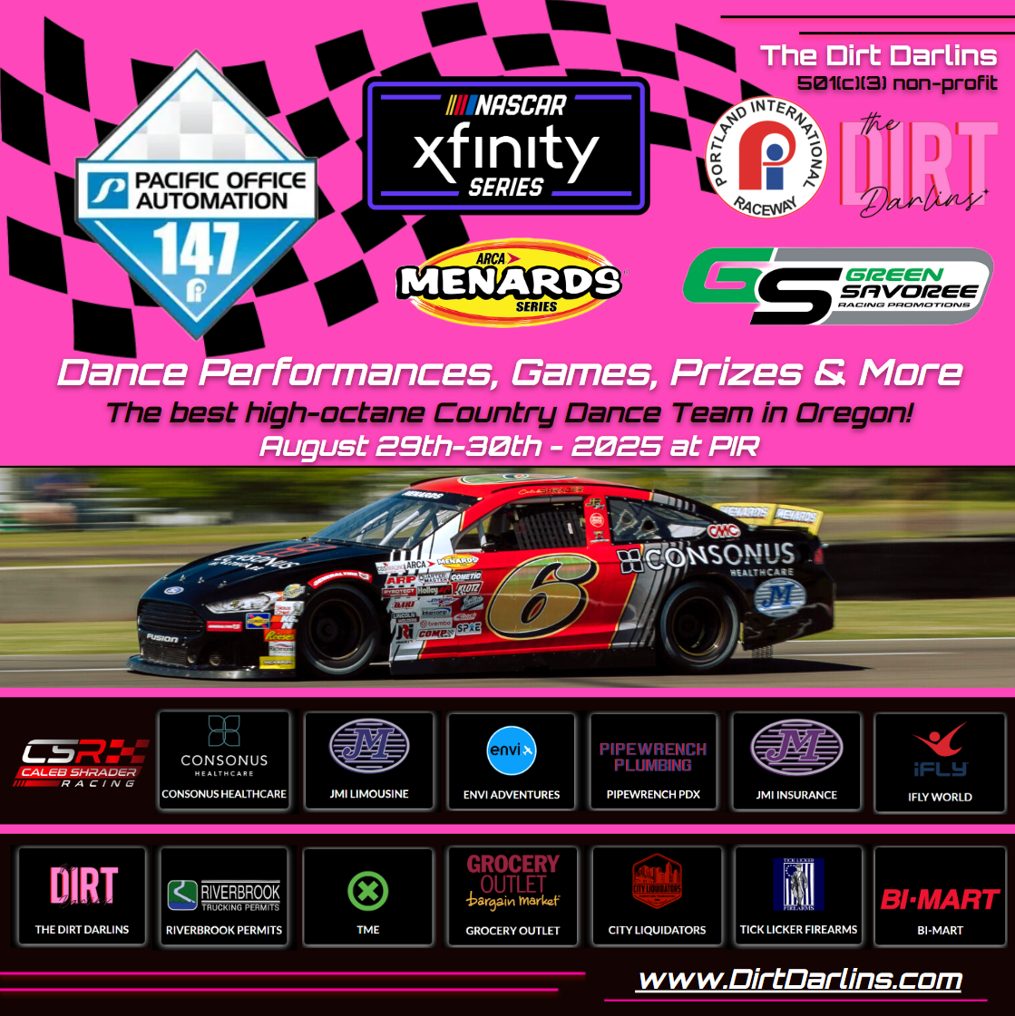 NASCAR Portland Weekend Event - Team JMI Sponsor The Dirt Darlins Country Dance Team